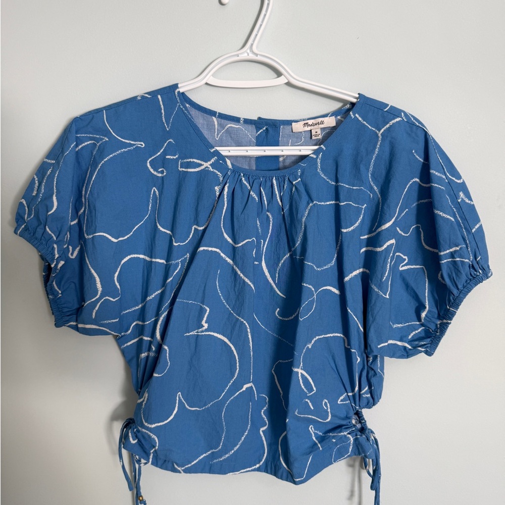 Madewell Blue Abstract Blouse